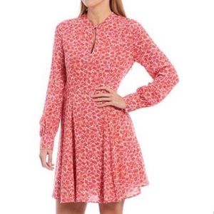 A Loves A Floral Keyhole Long Sleeve Dress